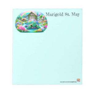 Bloco de Notas Tartaruga Floral
