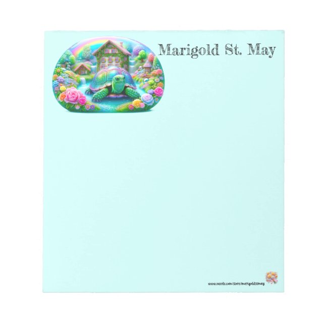 Bloco de Notas Tartaruga Floral (Frente)