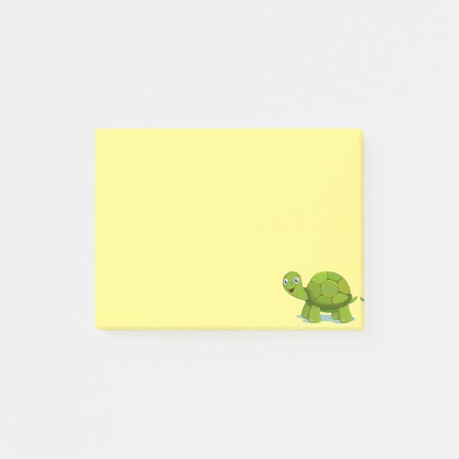 Bloco De Notas Tartaruga Fofa no Amarelo (Frente)