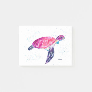 Bloco De Notas Tartaruga marinha aquarela oceano havaiano tropica