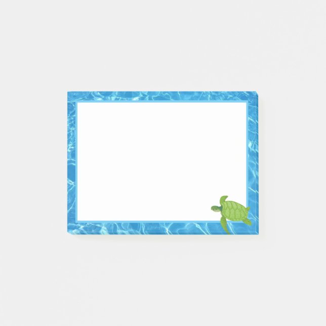 Bloco De Notas Tartaruga Marinha Fofa & Quadro de Água (Frente)