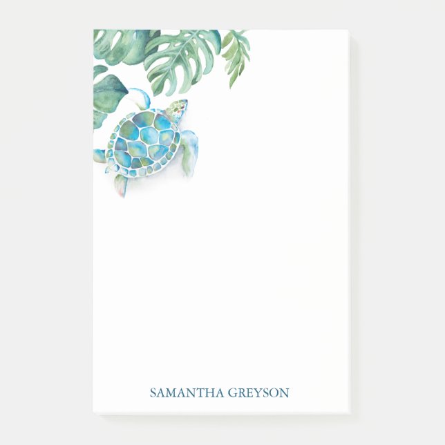 Bloco De Notas Tartaruga Marinha Tropical (Frente)