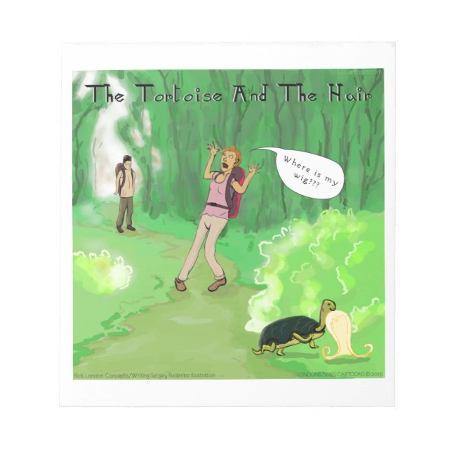 Bloco De Notas Tartaruga rick De Londres E Cabelo De Porra Engraç (Frente)