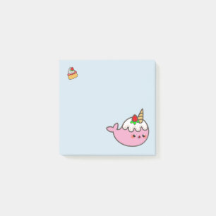 Bloco De Notas Tarte de morangos Narwhal de Kawaii
