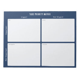 Bloco De Notas Task Priority and planner Matrix (dark blue)