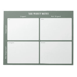 Bloco De Notas Task Priority and planner Matrix (Green)