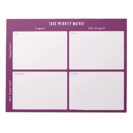 Bloco De Notas Task Priority and planner Matrix (purple/magenta)