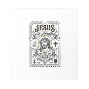 Bloco De Notas Tatuagem Jesus Flash Cristão Jesus Tatuagem Flash
