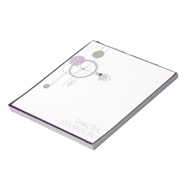 Bloco De Notas Tatuagens Linhas | Marca Verde Roxo Boêmio (Invertido)