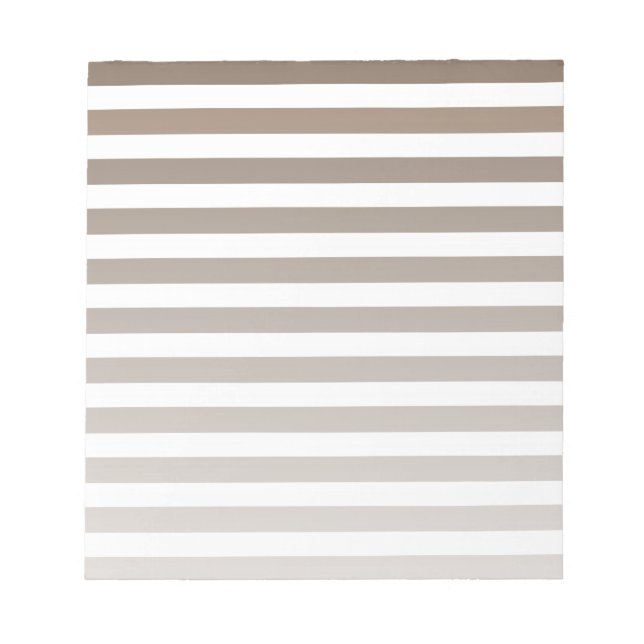 Bloco De Notas Taupe e listras brancas de doces (Frente)