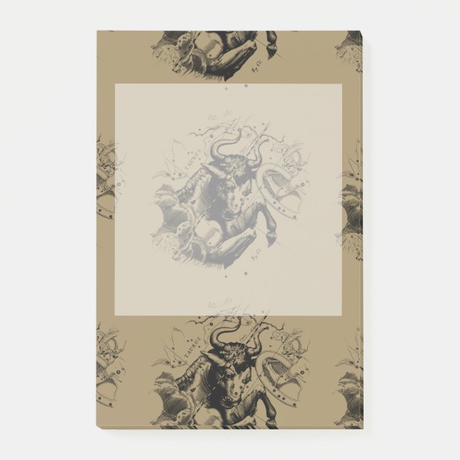 Bloco De Notas Taurus Zodiac Constelation Map Hevelius 1690 (Frente)