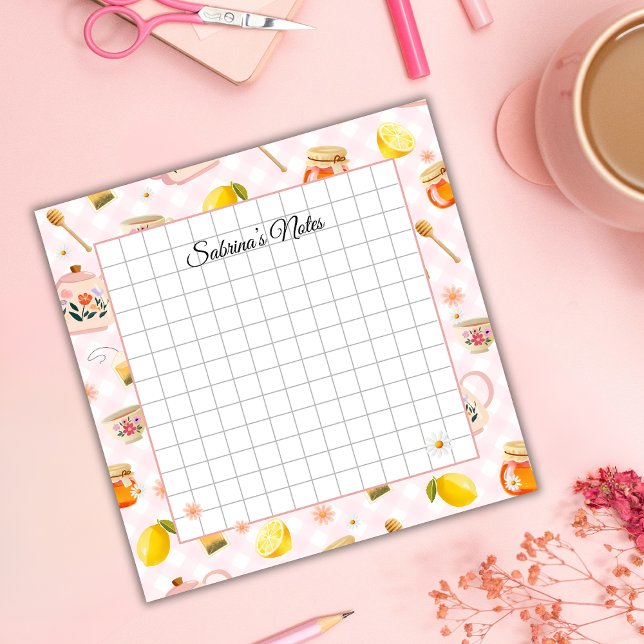 Bloco De Notas Tea Time Cozy Notes – Grid Lined Sticky Notes (Criador carregado)