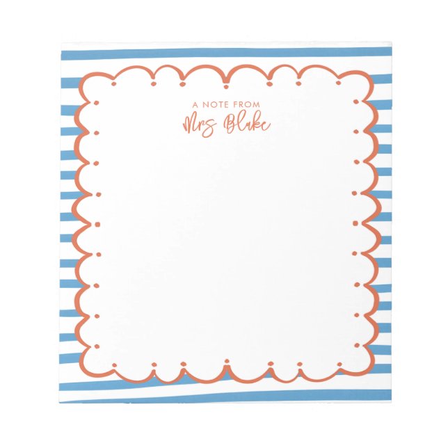 Bloco De Notas Teacher Appreciation Bold Color Border (Frente)