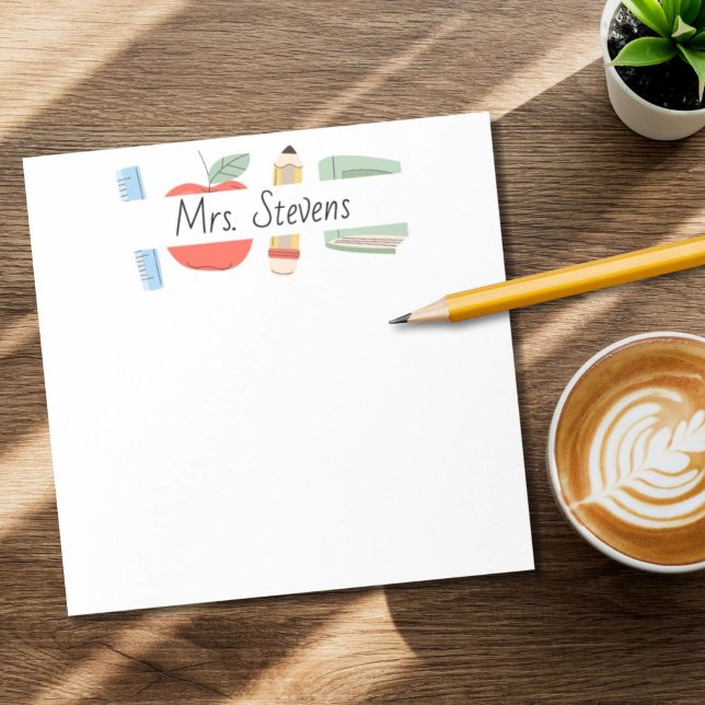 Bloco De Notas Teacher Appreciation Notebook - Back to School (Personalize Teacher Notepad - Back to School Appreciation Gift )