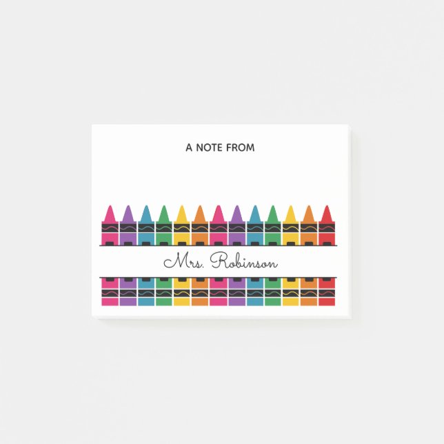 Bloco De Notas Teacher Appreciation Rainbow Crayon  (Frente)