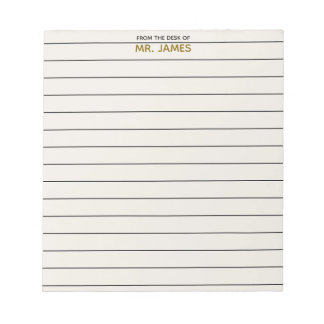 Bloco De Notas Teacher Clean Simple Lined Paper From The Desk Of 