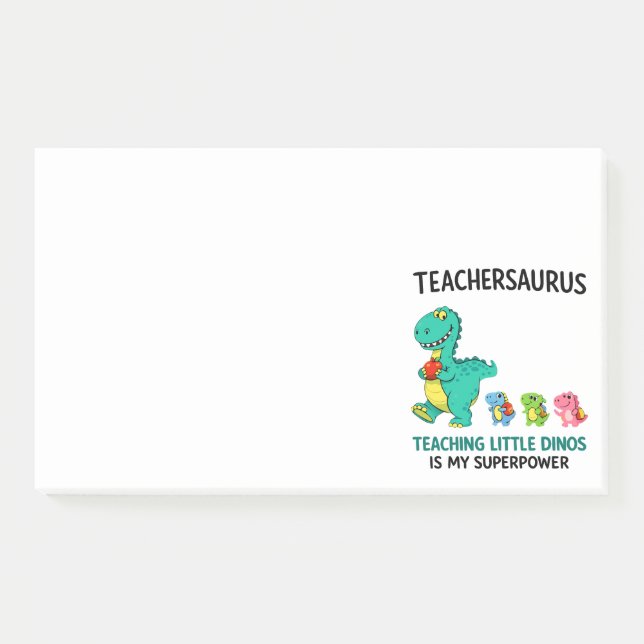 Bloco De Notas Teachersaurus humor de professor com pequenos dino (Frente)