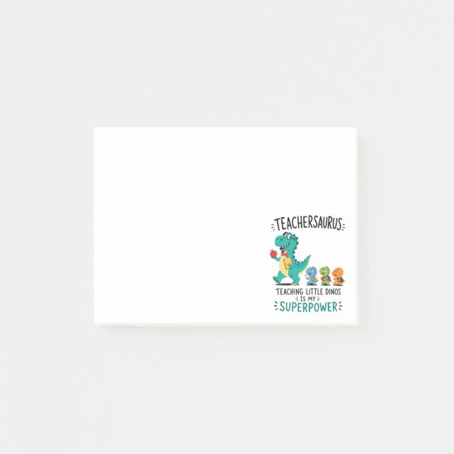 Bloco De Notas Teachersaurus humor de professor com pequenos dino (Frente)