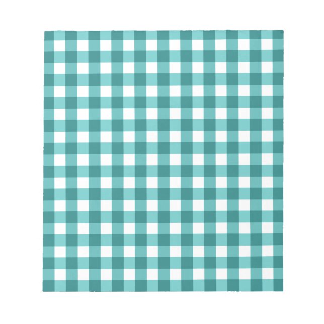 Bloco De Notas Teal Gingham (Frente)