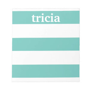 Bloco De Notas Teal Rugby Stripes Personalizadas
