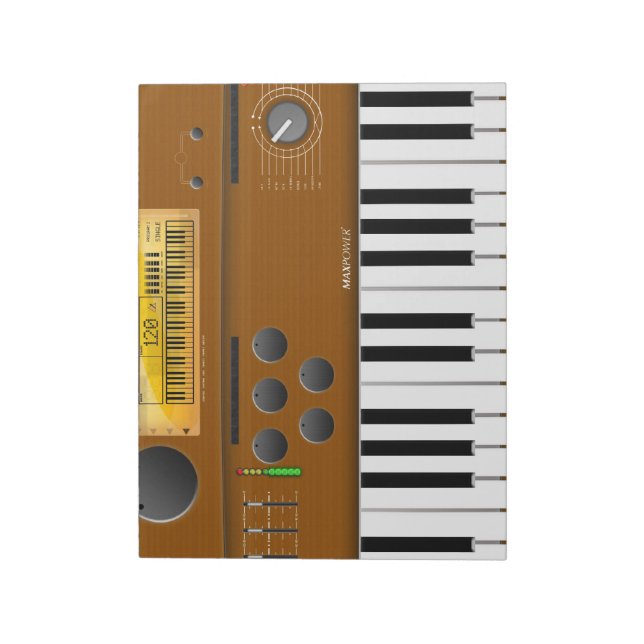 Bloco De Notas teclado eletrônico desenho animado (Invertido)