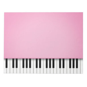 Bloco De Notas Teclado Piano Rosa Bonito 8,5x11 Música