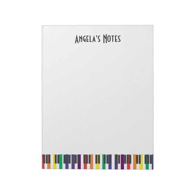 Bloco De Notas Teclas de Piano Arco-íris (Invertido)