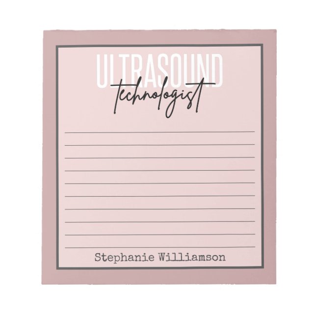 Bloco De Notas Técnico da Tecnologia Ultrassom Personalizada (Frente)