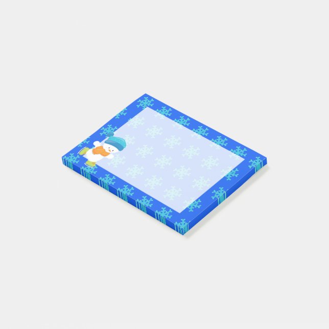 Bloco De Notas Tema Adorável de Inverno Neve Bebê Neve (Inclinado)