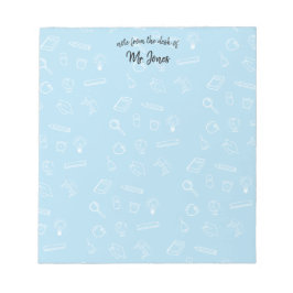 Bloco De Notas Tema da Escola Azul Personalizada