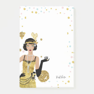 Bloco De Notas Tema da menina do flapper do 1920