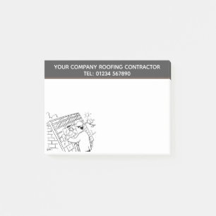 Bloco De Notas Tema de Cartoon do Contratante de Telhado para Per