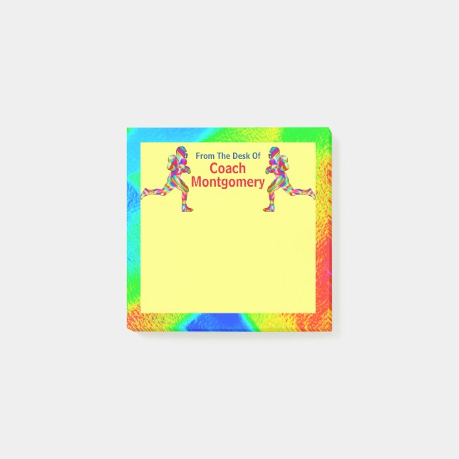 Bloco De Notas Tema de Futebol Energético Brilhante para Treinado (Frente)