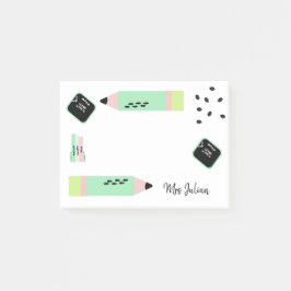 Bloco De Notas Tema de Melancia de Volta às Aulas Nome do Profess