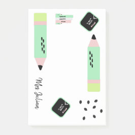 Bloco De Notas Tema de Melancia Volta às Aulas Nome do Professor