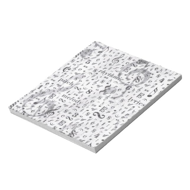 Bloco De Notas Tema de Música Padrão de Nota de Música (Invertido)