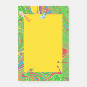 Bloco De Notas Tema Paint Tube Paint Brush