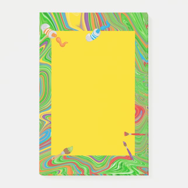 Bloco De Notas Tema Paint Tube Paint Brush (Frente)