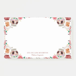 Bloco De Notas Tema Sugar Skulls Día de los Muertos