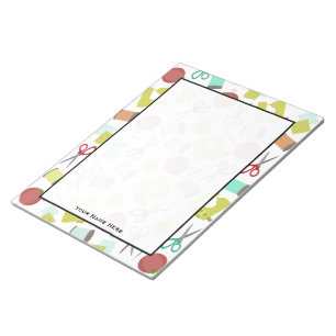 Bloco de notas temático Sewing retro