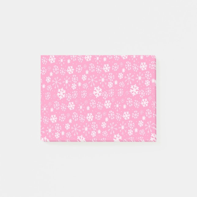 Bloco De Notas Tempestade de floco de neve em rosa pastel (Frente)