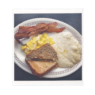 Bloco De Notas Tempo de pequeno almoço - o bacon Eggs grãos do