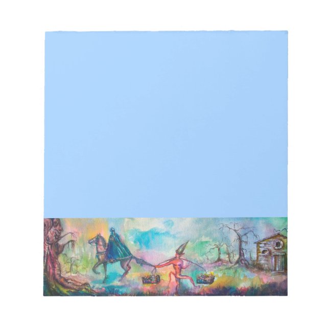 Bloco De Notas TEMPTAÇÃO Cavaleiro escuro e tesouro do diabo, azu (Frente)