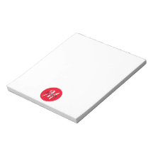 Tendência Clássica de Monograma Simples Vermelho e