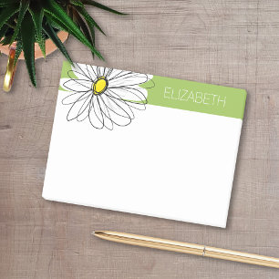 Bloco De Notas Tendy Daisy Floral Illustração - limão e amarel