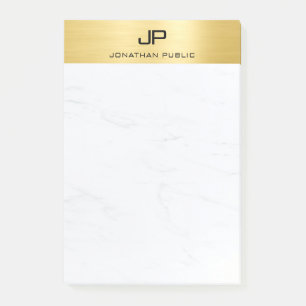 Bloco De Notas Tendy Elegante Moderno Simples Design Marble Doura