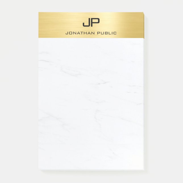 Bloco De Notas Tendy Elegante Moderno Simples Design Marble Doura (Frente)