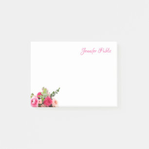 Bloco De Notas Tendy Watercolor Floral Rosas Manuscrito Manuscrit