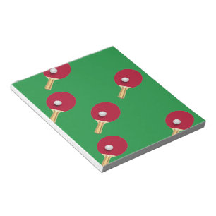 Bloco De Notas tênis de mesa de  e esfera em verde