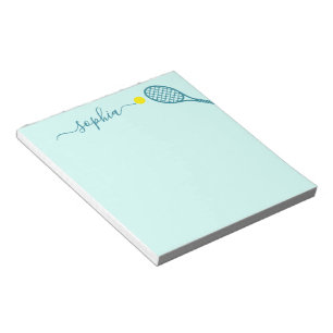 Bloco De Notas Tênis Personalizado - Nome Elegante Azul Teal